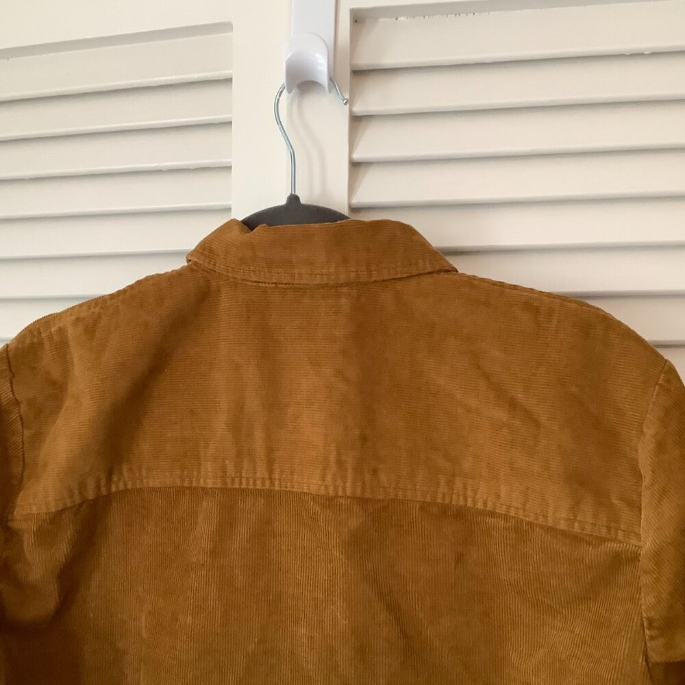 J. Crew Factory women's shacket shirt medium corduroy tan cotton oversized - Picture 8 of 9